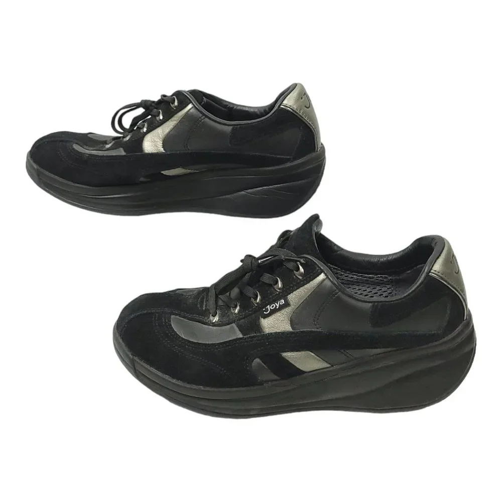 Joya Swiss Venezia Black Suede Leather Toning Womens 7 Shoes Comfort Walking - Picture 11 of 11